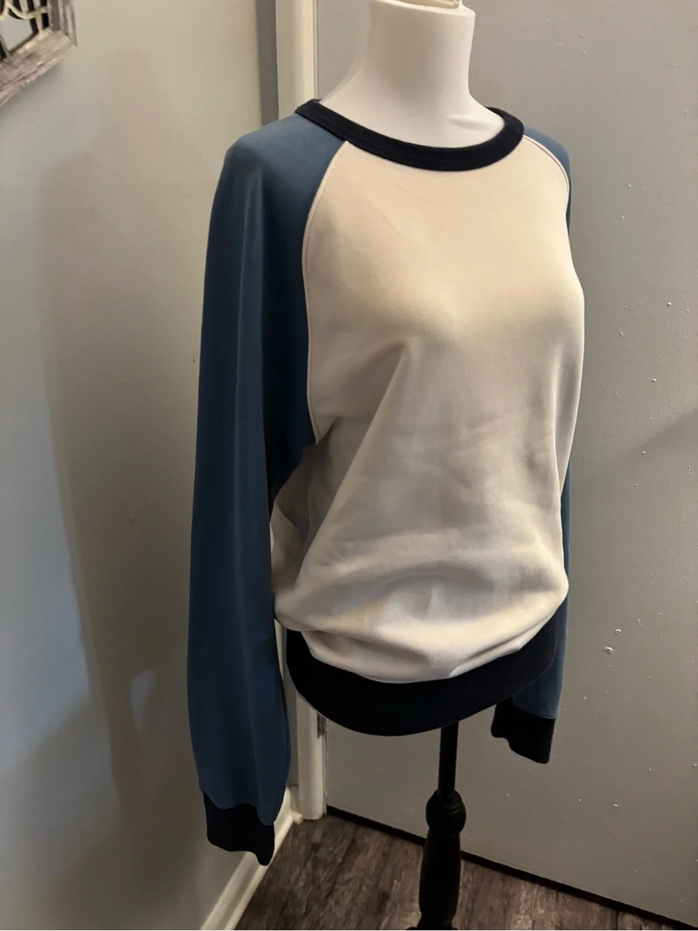 J.Crew Unisex Colorblock Raglan Crewneck Sweatshirt Men's Large